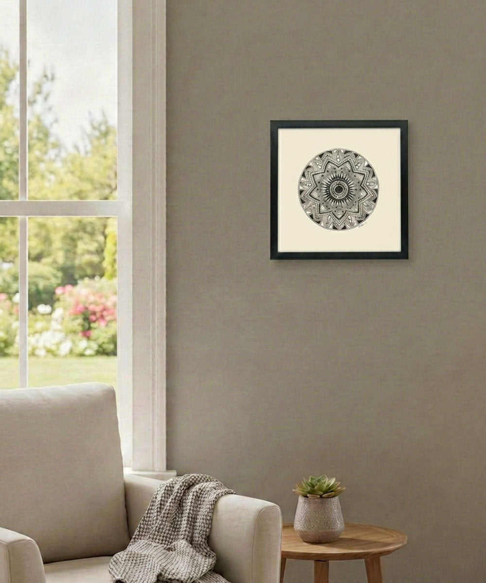 Handmade Mandala Art Frame Black Edition