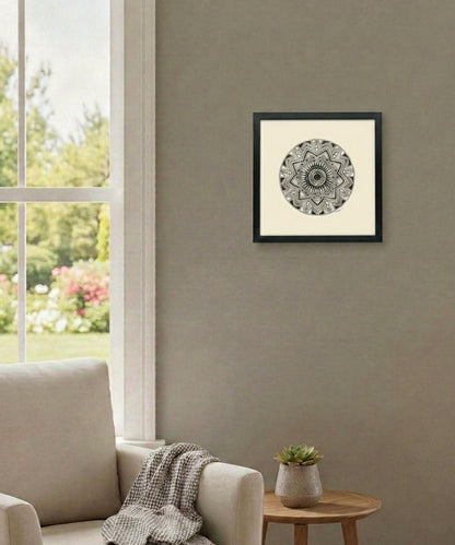 Handmade Mandala Art Frame Black Edition
