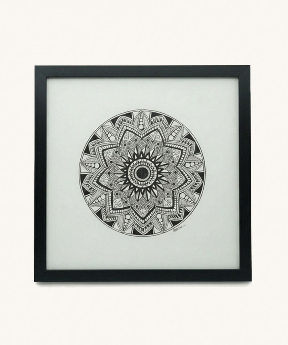 Handmade Mandala Art Frame Black Edition