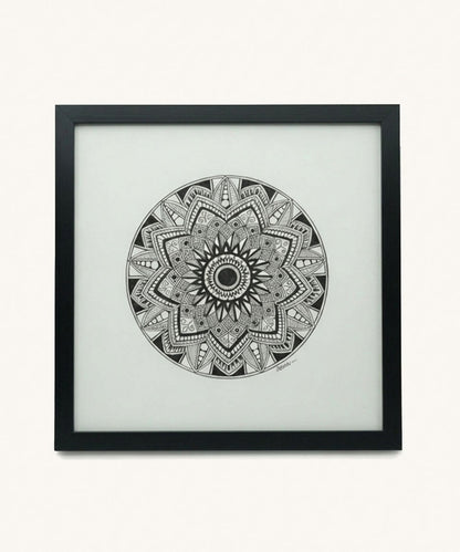 Handmade Mandala Art Frame Black Edition