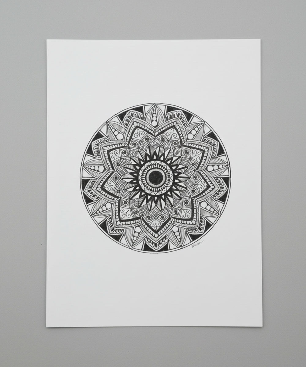 Handmade Mandala Art Frame Black Edition