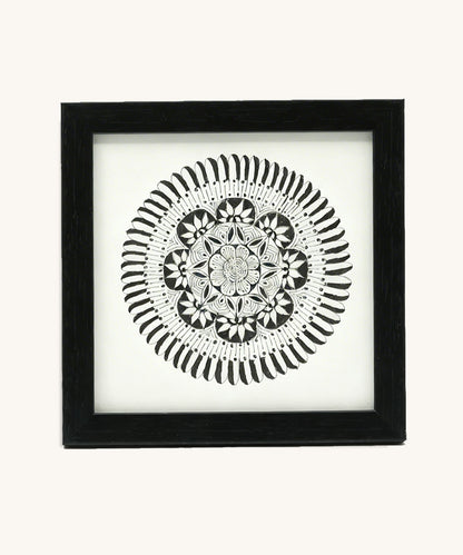 Handmade Mandala Art Frame Black Edition