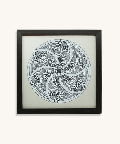 Handmade Mandala Art Frame Black Edition
