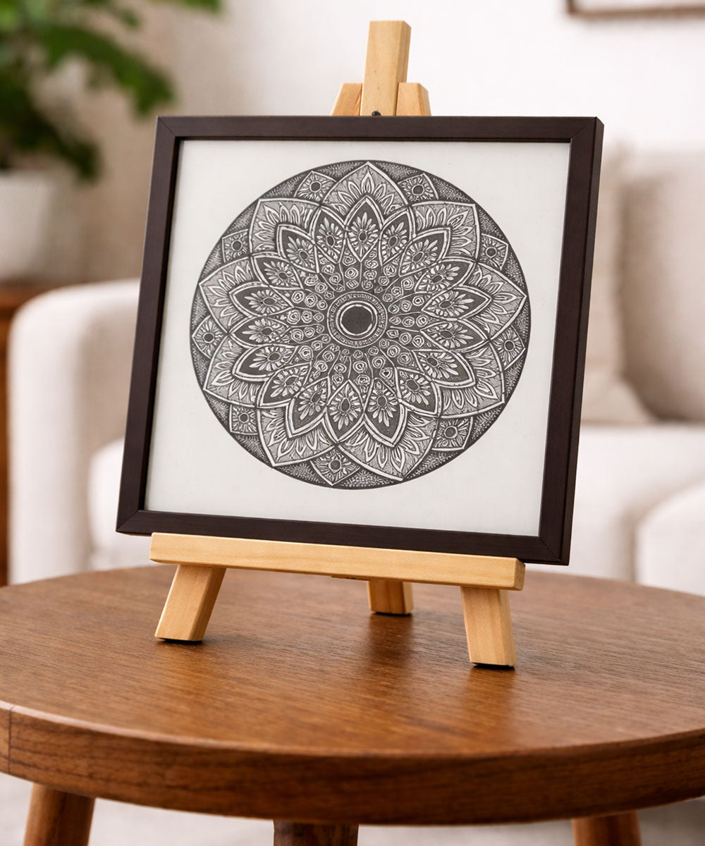 Handmade Mandala Art Frame Black Edition