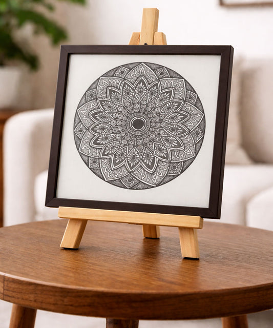 Handmade Mandala Art Frame Black Edition