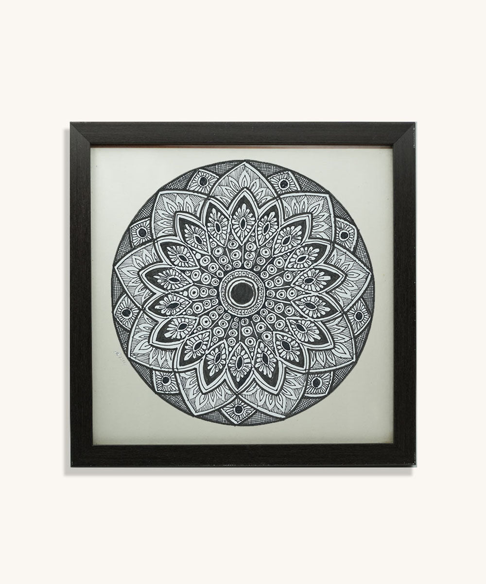 Handmade Mandala Art Frame Black Edition