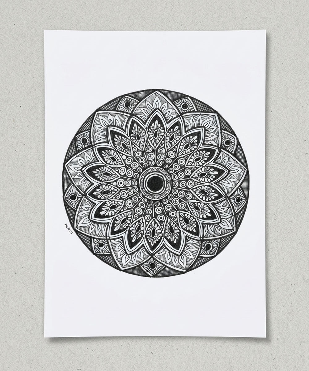 Handmade Mandala Art Frame Black Edition