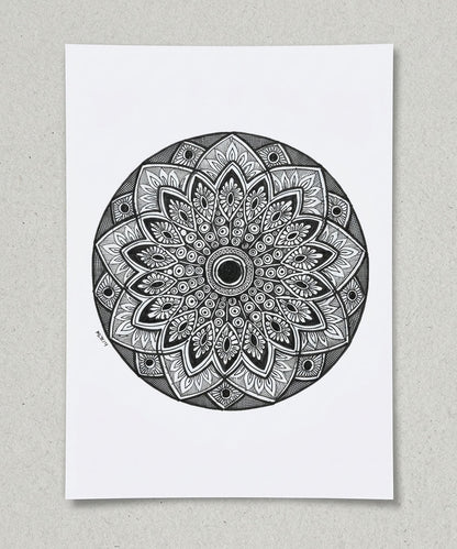 Handmade Mandala Art Frame Black Edition