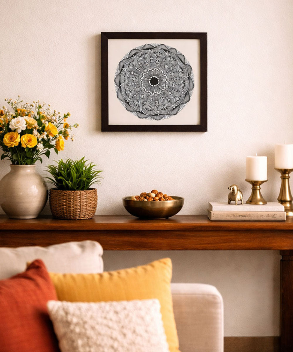 Handmade Mandala Art Frame Black Edition