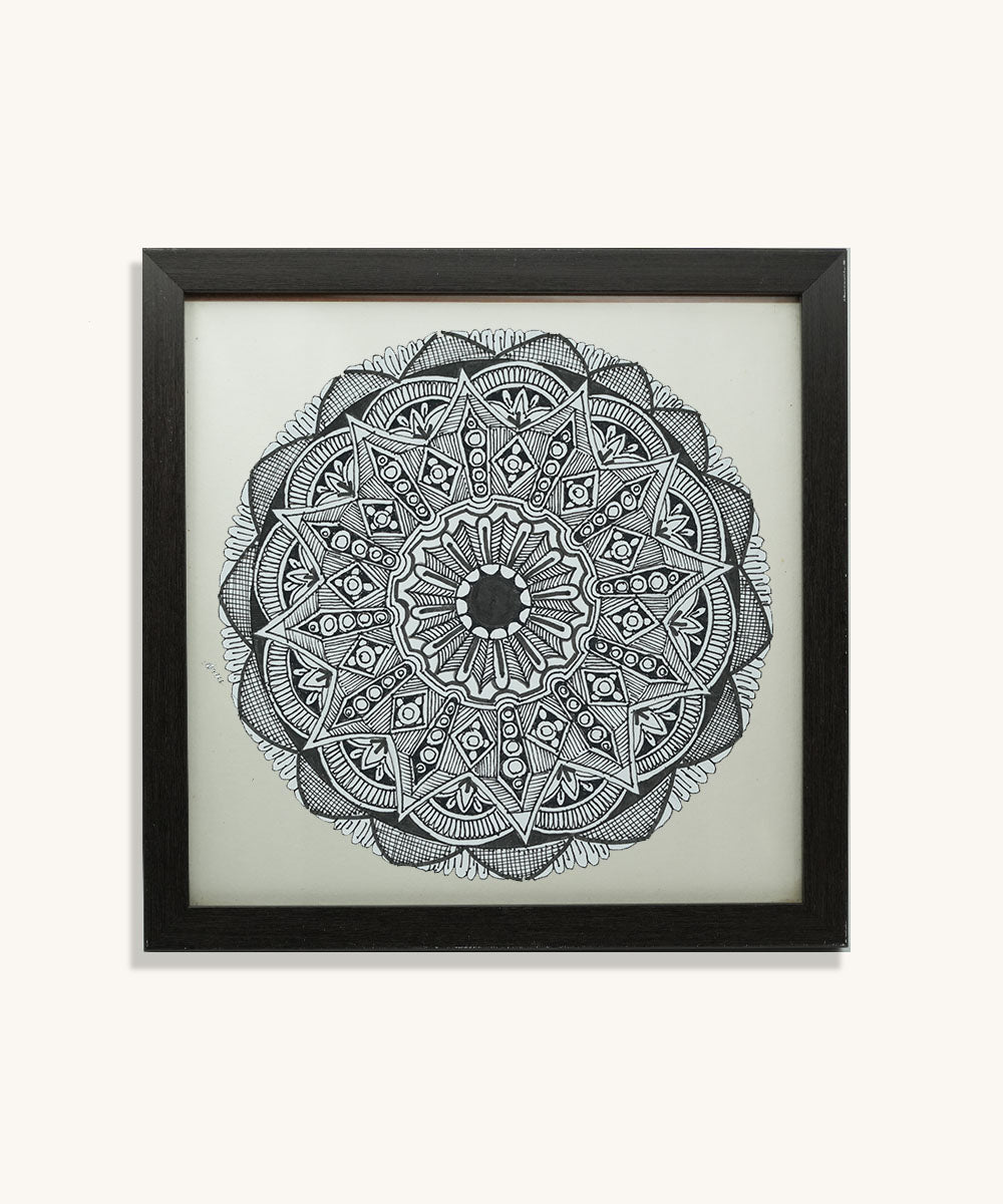 Handmade Mandala Art Frame Black Edition