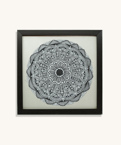 Handmade Mandala Art Frame Black Edition