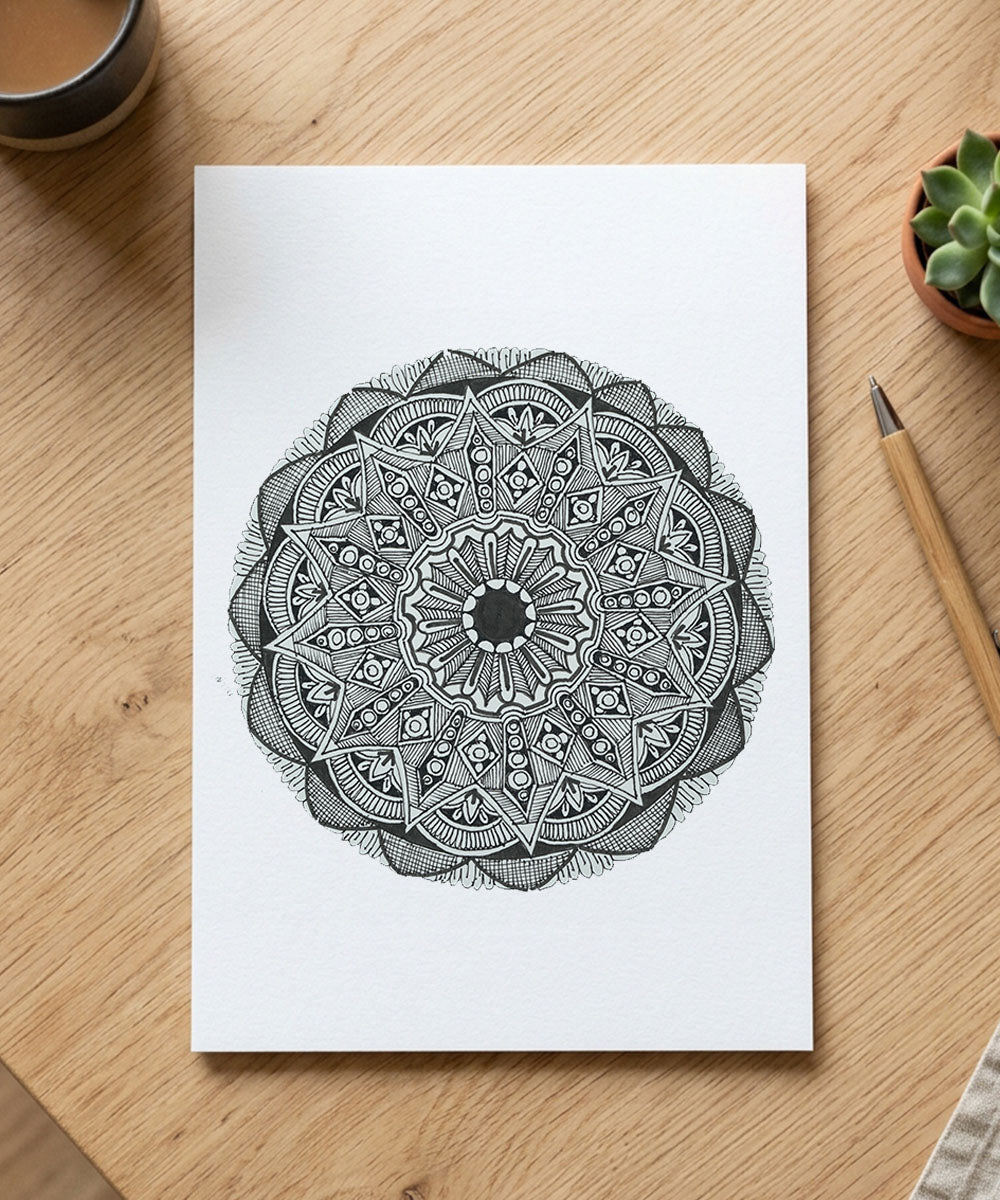 Handmade Mandala Art Frame Black Edition