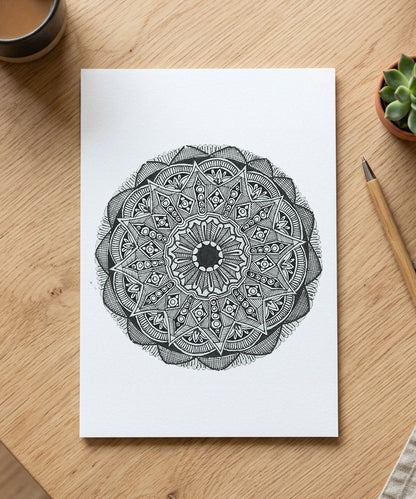Handmade Mandala Art Frame Black Edition