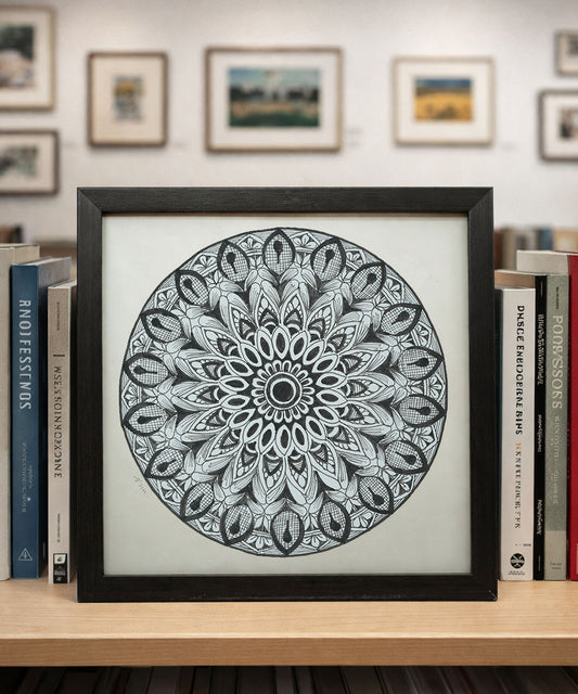 Handmade Mandala Art Frame Black Edition