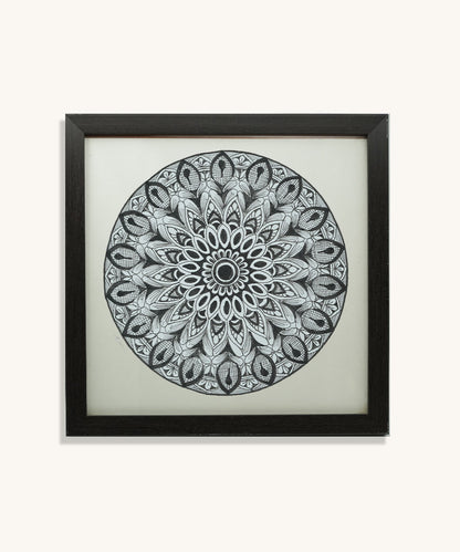 Handmade Mandala Art Frame Black Edition