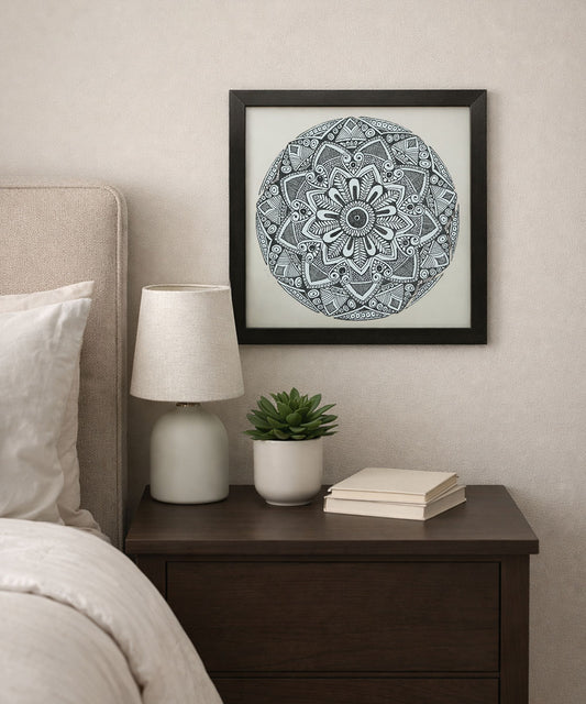 Handmade Mandala Art Frame Black Edition