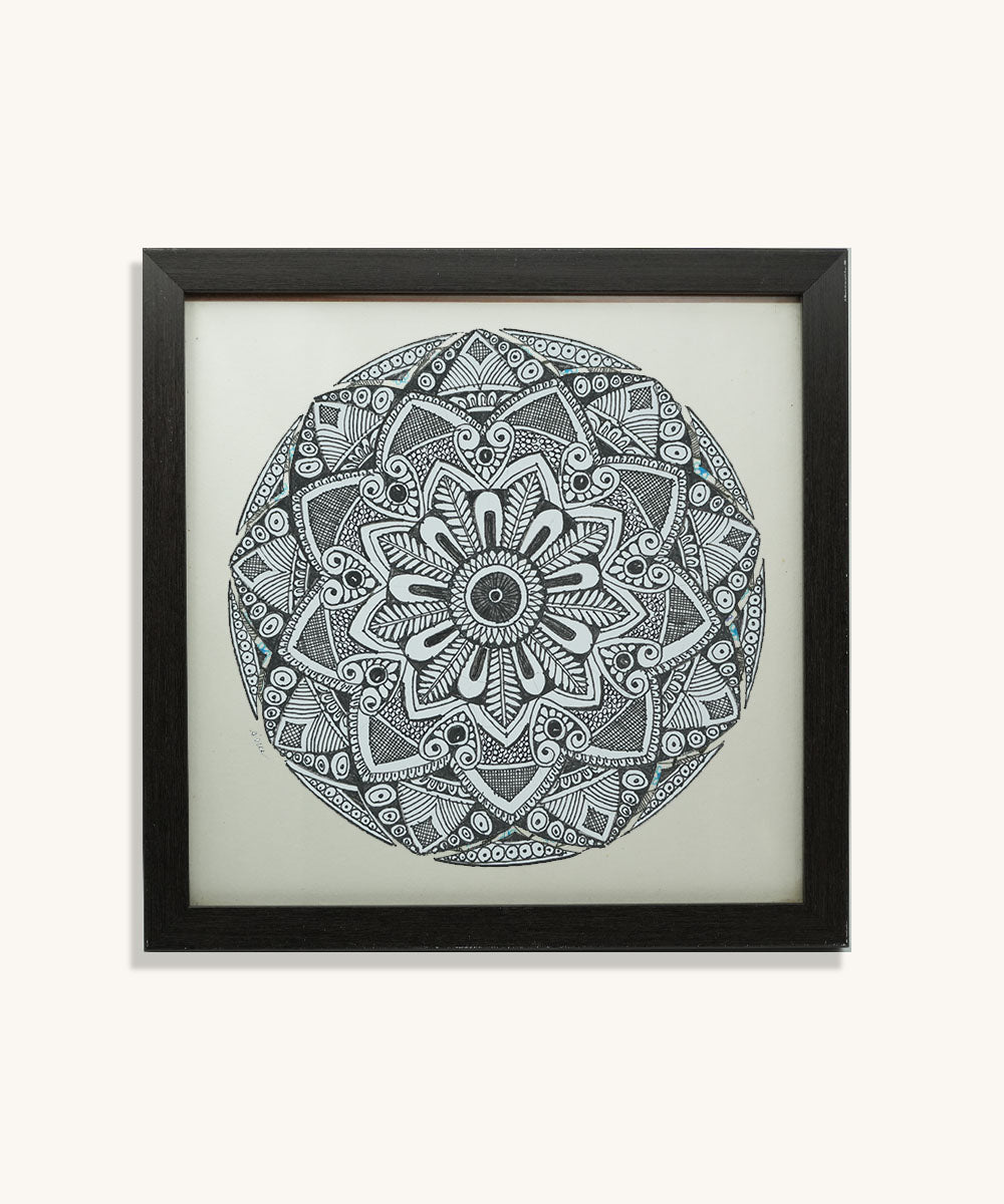 Handmade Mandala Art Frame Black Edition