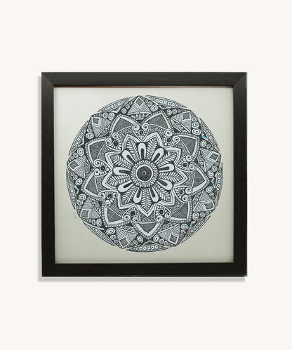 Handmade Mandala Art Frame Black Edition