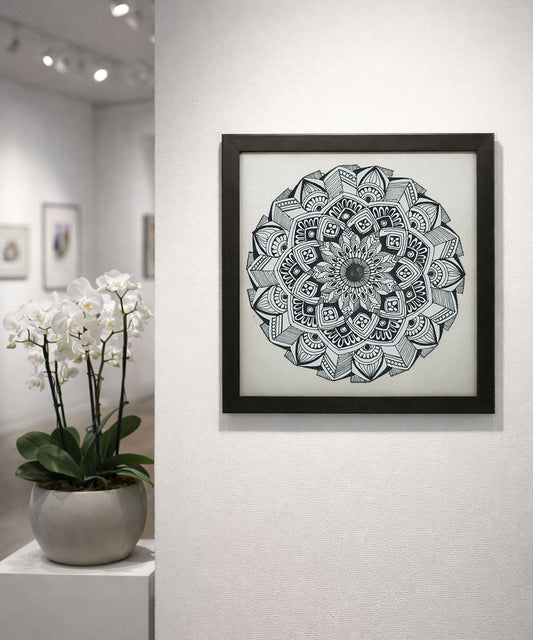 Handmade Mandala Art Frame Black Edition
