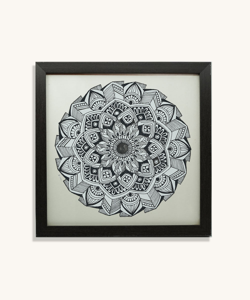Handmade Mandala Art Frame Black Edition