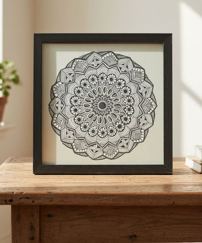 Handmade Mandala Art Frame Black Edition