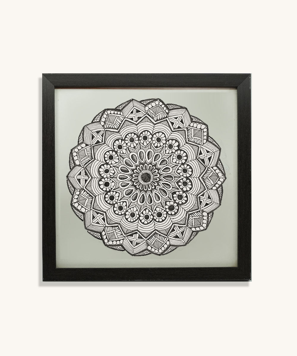 Handmade Mandala Art Frame Black Edition