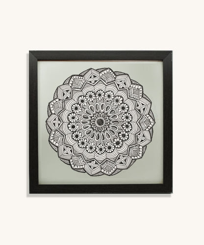 Handmade Mandala Art Frame Black Edition