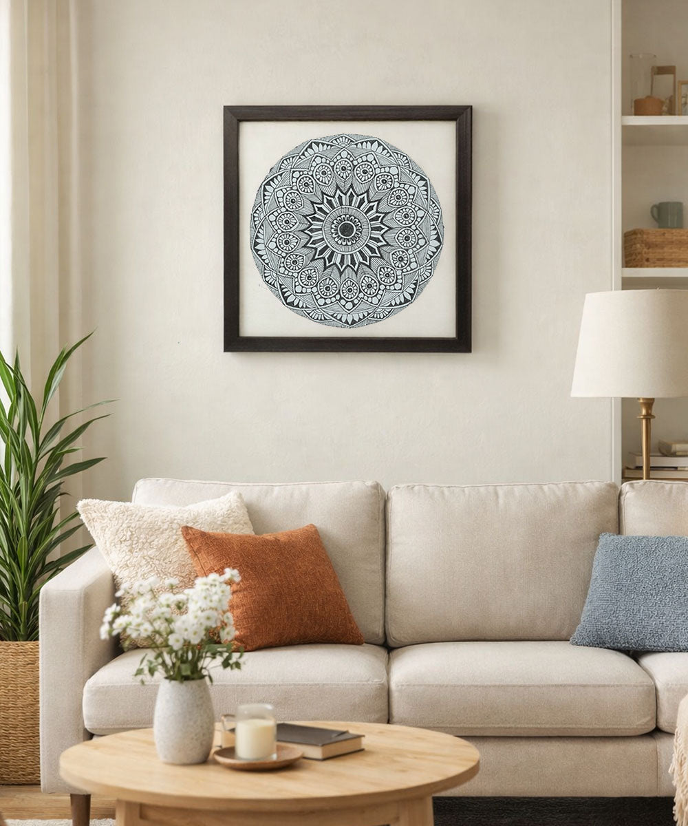 Handmade Mandala Art Frame Black Edition