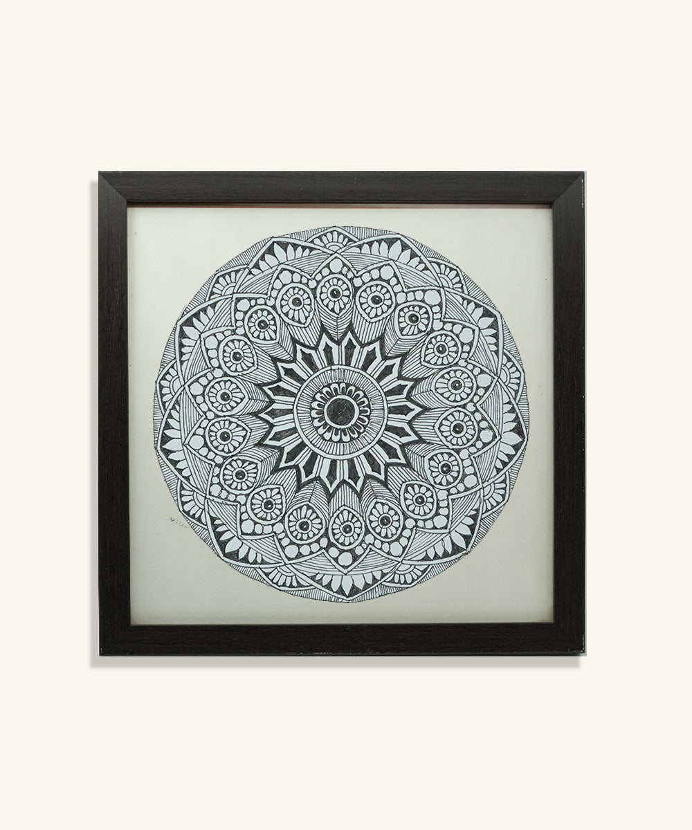 Handmade Mandala Art Frame Black Edition