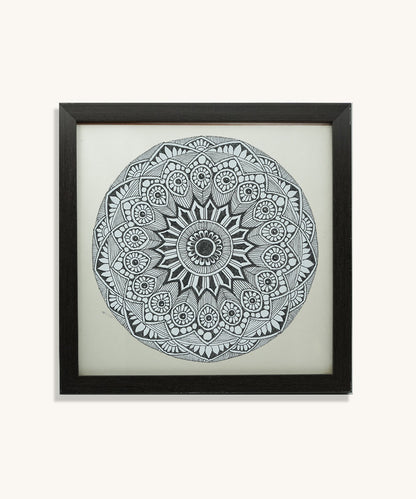 Handmade Mandala Art Frame Black Edition