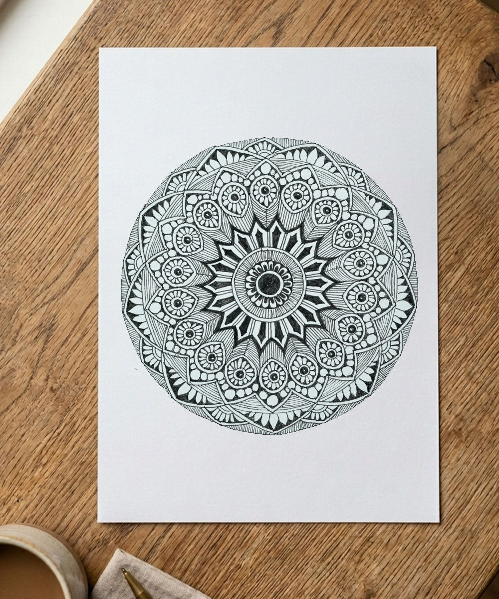 Handmade Mandala Art Frame Black Edition