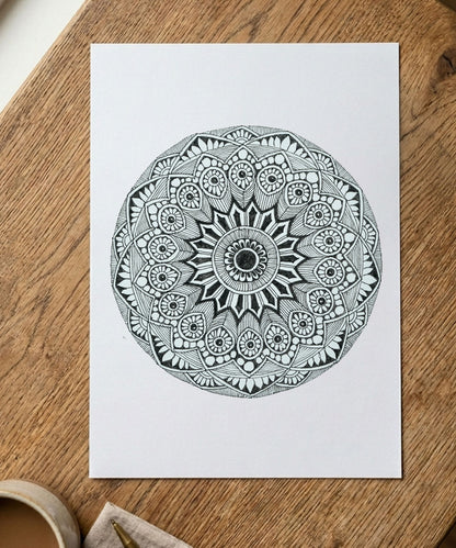 Handmade Mandala Art Frame Black Edition