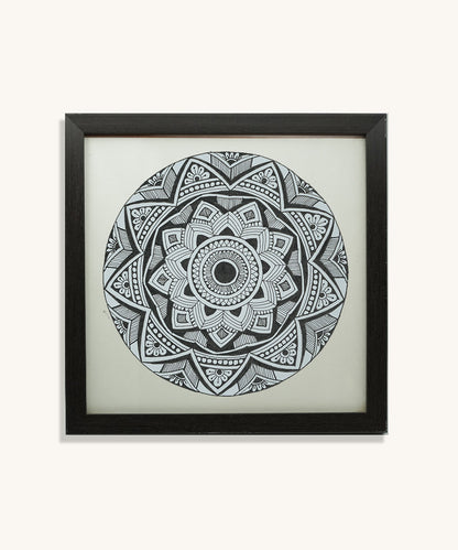 Handmade Mandala Art Frame Black Edition