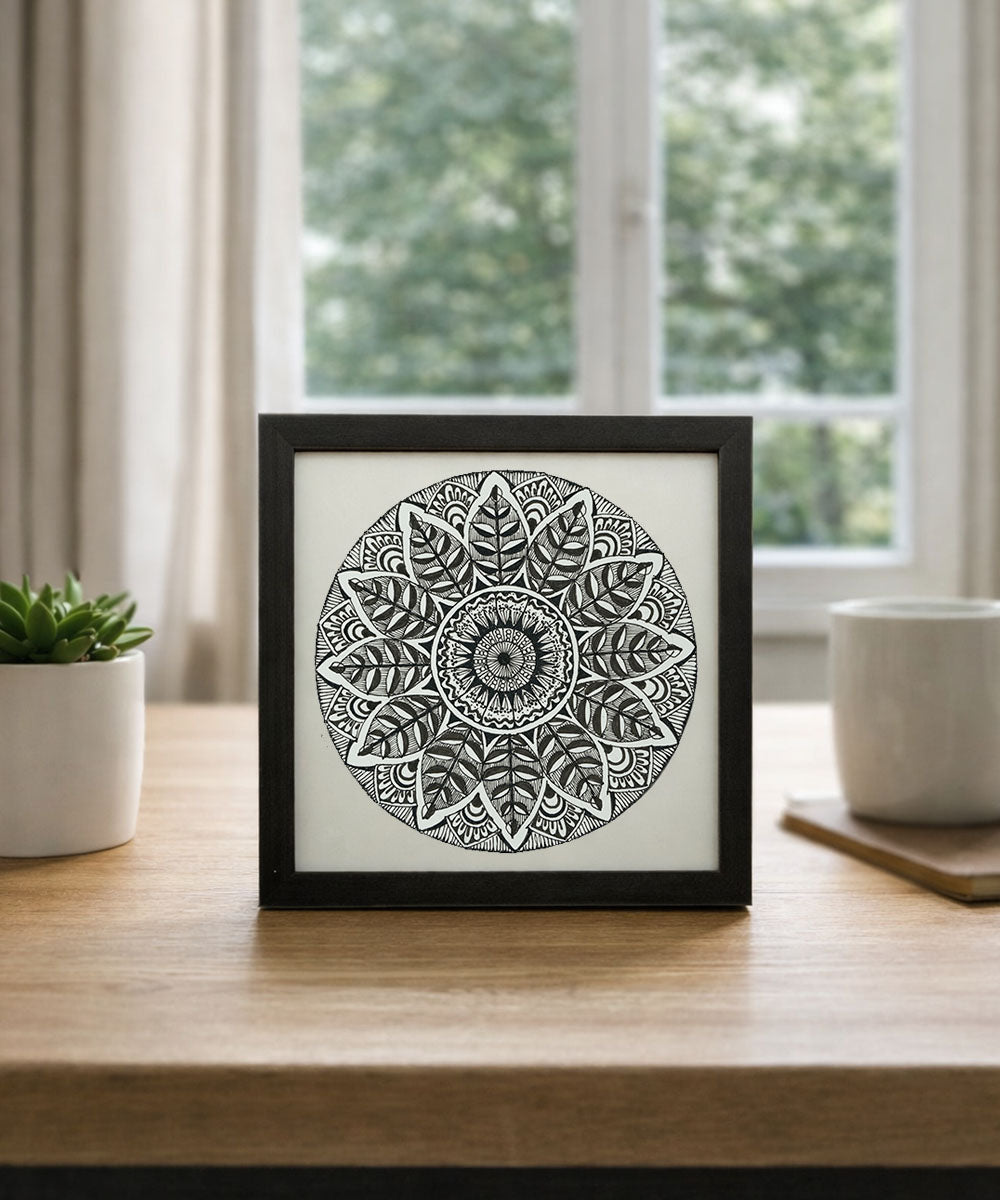 Handmade Mandala Art Frame Black Edition