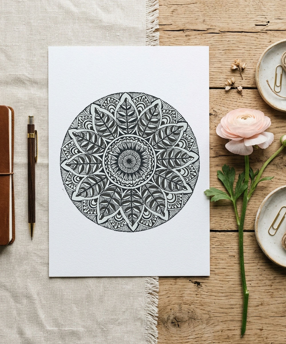 Handmade Mandala Art Frame Black Edition