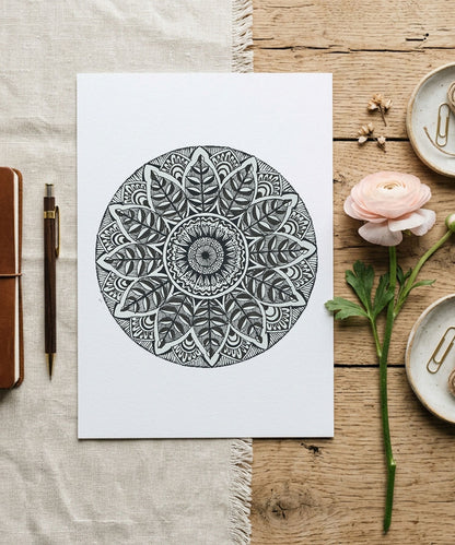 Handmade Mandala Art Frame Black Edition