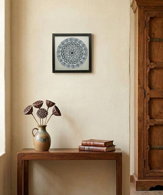 Handmade Mandala Art Frame Black Edition