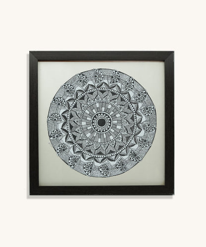 Handmade Mandala Art Frame Black Edition