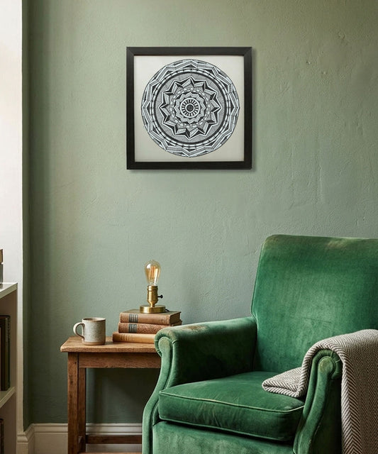 Handmade Mandala Art Frame Black Edition
