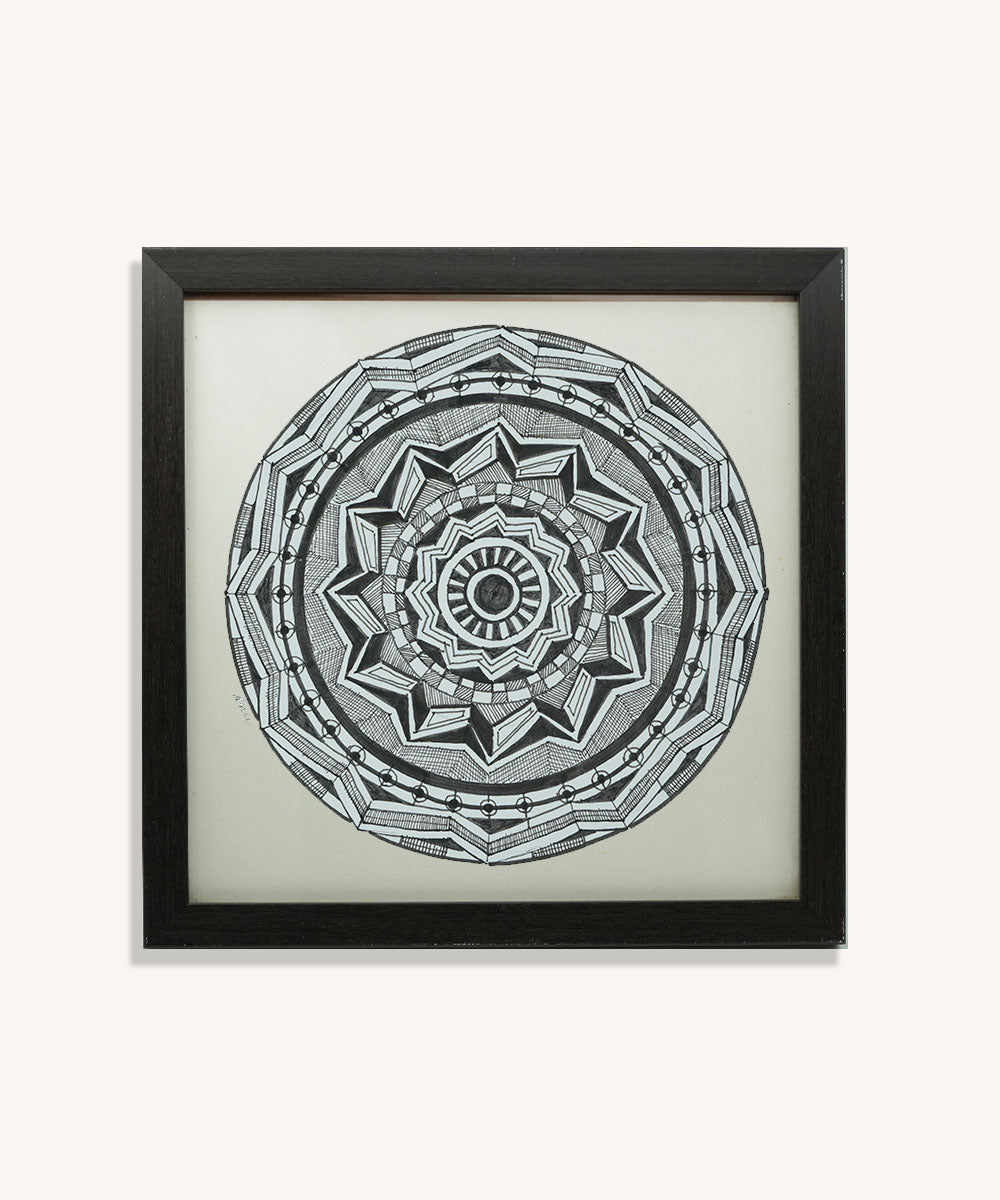 Handmade Mandala Art Frame Black Edition