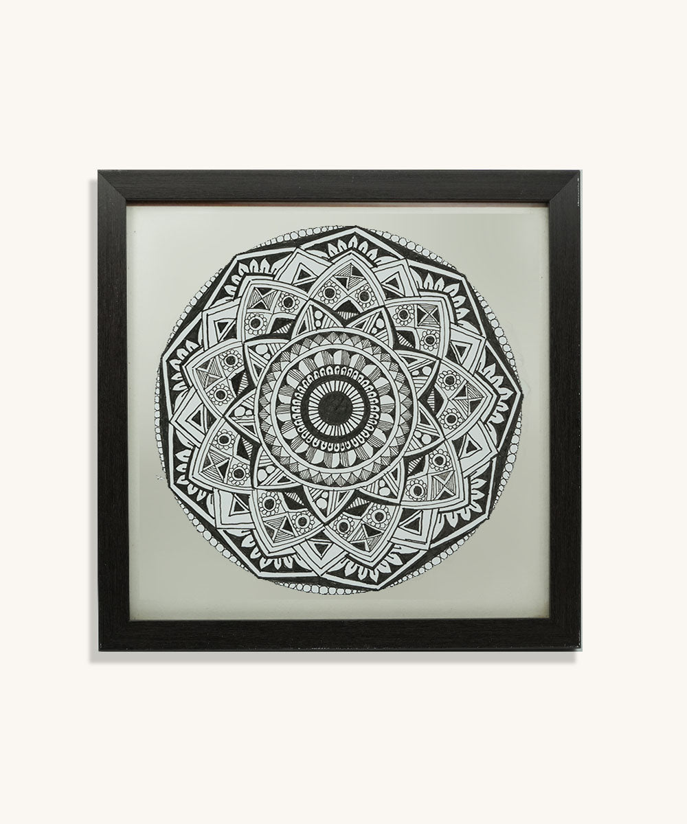 Handmade Mandala Art Frame Black Edition