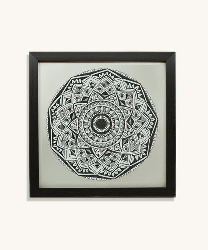 Handmade Mandala Art Frame Black Edition