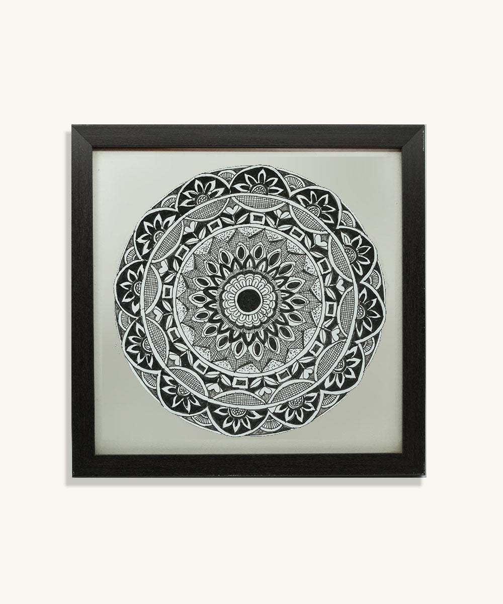 Handmade Mandala Art Frame Black Edition