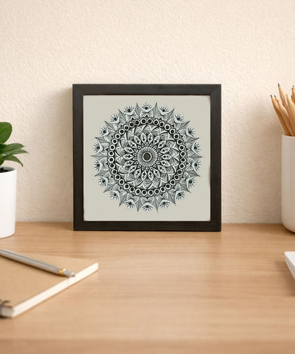 Handmade Mandala Art Frame Black Edition