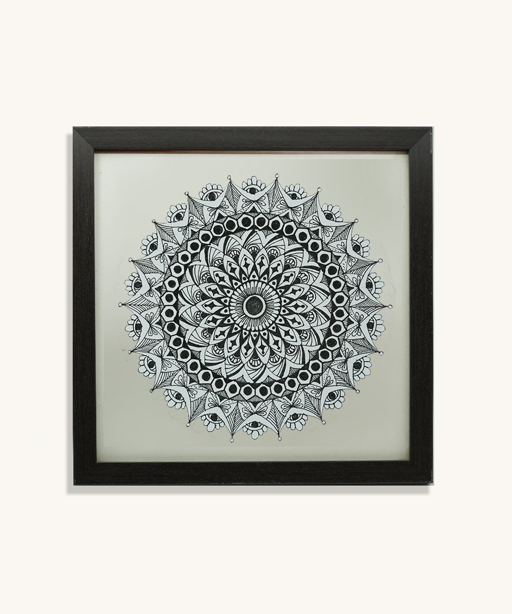 Handmade Mandala Art Frame Black Edition