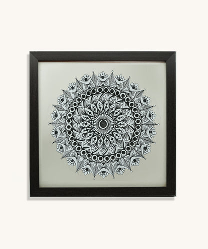 Handmade Mandala Art Frame Black Edition