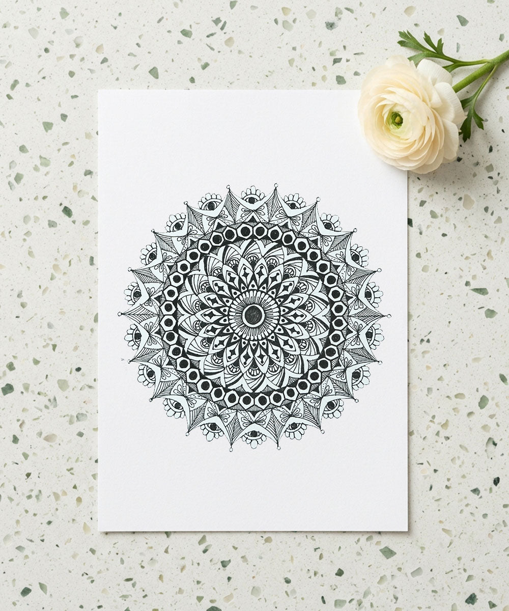 Handmade Mandala Art Frame Black Edition