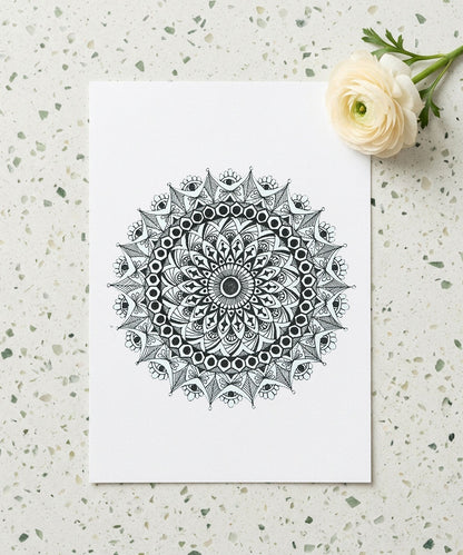 Handmade Mandala Art Frame Black Edition