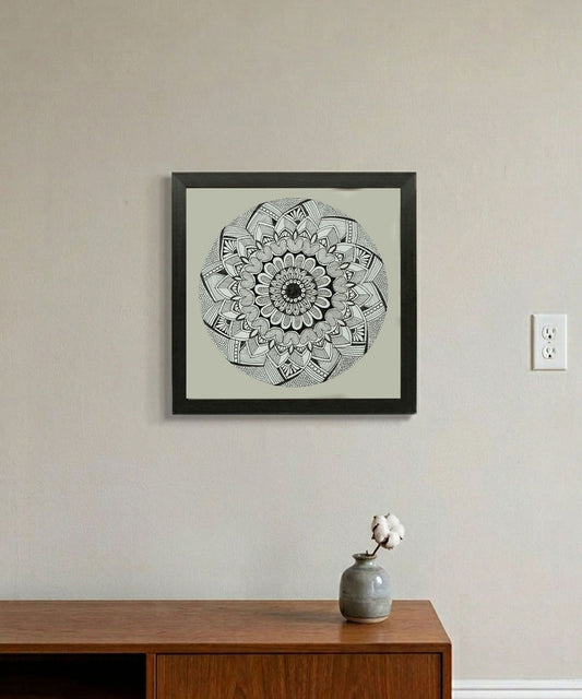 Handmade Mandala Art Frame Black Edition