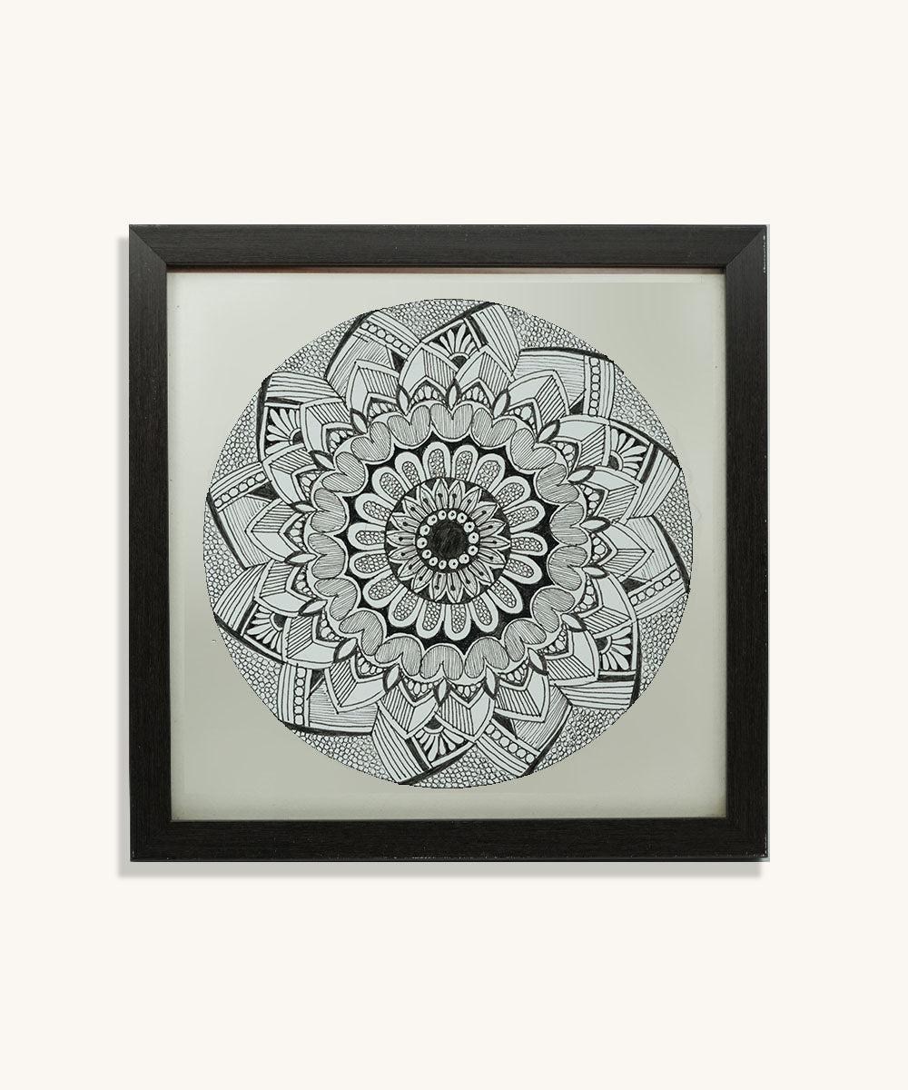 Handmade Mandala Art Frame Black Edition